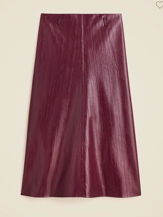 J. Crew Dresses & Skirts - J. Crew Wine Faux-Leather A-Line Midi Skirt
